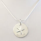 Starfish on Cape Cod Sterling Silver Disk with 16" Sterling Silver Necklace