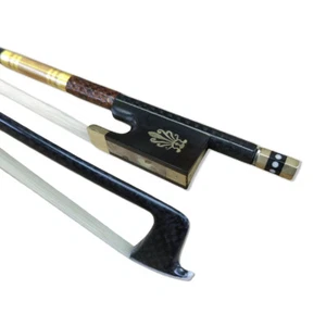 3pcs Carbon Fiber Violin Bow 4/4 AAA Bow Hair Straight Abalone Ebony Bow Frog - Picture 1 of 7