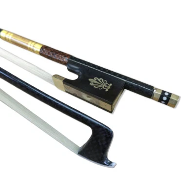 3pcs Carbon Fiber Violin Bow 4/4 AAA Bow Hair Straight Abalone Ebony Bow Frog - Image 1 of 4