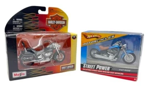Set Of 2 Hot Wheels Motorcycle Street Power @ Harley Davison Maisto Scale 1:18 - Picture 1 of 6