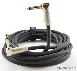 20ft. Kirlin 1/4" Mono Right-Angle Male/Male Instrument Cable, XR-6020KRR