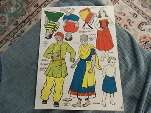 1951 Babette Kaltenbach STORY TELLING #7 Paper Cut Outs COMPLETE SHEET 9"X12" - Picture 1 of 2