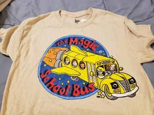 THE MAGIC SCHOOL BUS Official Licensed Beige Graphic T-Shirt Size S NEW READ! - Picture 1 of 5