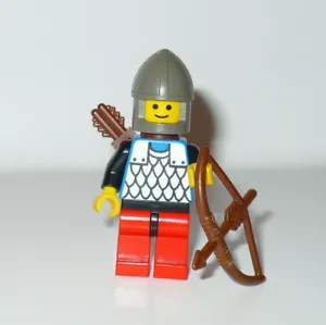 Lego Castle BLACK Knight dragon blue scale mail minifigure figure archer 6085 - Picture 1 of 2