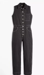 Levi's Jeans Sleeveless Jumpsuit Small NEW- levis faded black denim Overalls - Picture 1 of 7
