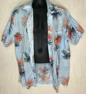 Camisa Hawaiana Caribeña Floral Manga Corta Botón Frontal Rayón Talla 2XT  - Imagen 1 de 6