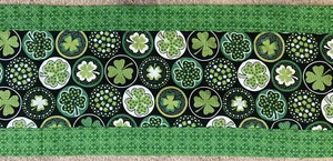 Shamrocks St. Patricks Day Table Runner 12" x 38" double sided light weight (#1) - Picture 1 of 4