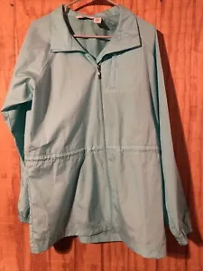 IZOD XFG PACKABLE HOOD RAIN PULLOVER WINDBREAKER TEAL JACKET L - Picture 1 of 4