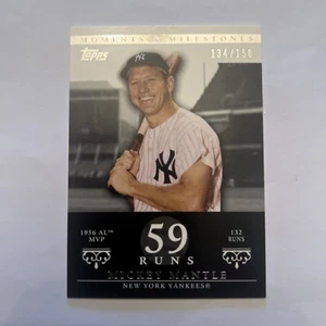 2007 Topps Moments & Milestones - 1956 AL MVP - 132 Runs #166 Mickey Mantle /150 - Imagen 1 de 2