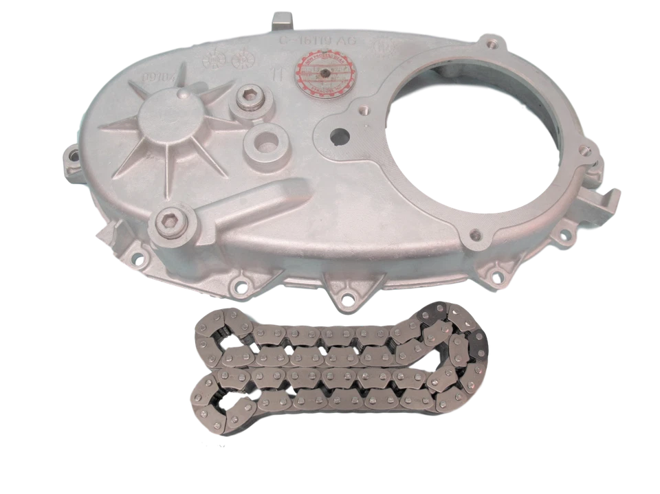 243 C GMC K1500, K2500, K3500 Transfer Case Rear Cover + Chain - Image 1 of 2