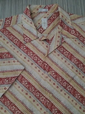 BURMA BIBAS Tan Hawaii Shirt Men's Beach Hawaiian Floral Surf XL Cotton 60 Lawn - Image 1 of 3