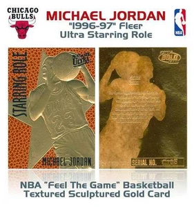 Michael Jordan 1996-97 Fleer Ultra Starring Role FEEL THE GAME 23KT Gold Card - Bild 1 von 1