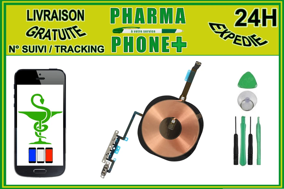 NAPPE CHARGEUR INDUCTION NFC VIBREUR VOLUME POUR IPHONE 11 PRO MAX 🇫🇷