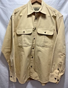 CABELAS Deerskin Soft Chamois Heavyweight LS Button Tan Shirt size L Outdoor - Picture 1 of 18
