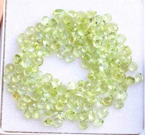Lote de piedras preciosas sueltas corte facetado redondo peridoto AAA 100 % natural de 20,20 quilates - Imagen 1 de 3