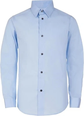 NOVA Camisa Social Clássica Masculina Calvin Klein Elástica, Azul Ice Bay, Tamanho 14 - Imagem 1 de 3