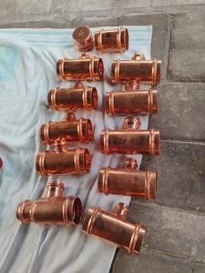 PRS Streamline Copper Press Fittings TEE PF40105 Reducing Tee 2" x 2" x 3/4” SEE - Picture 1 of 10
