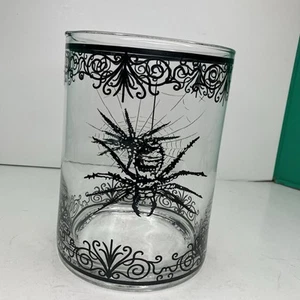Large 8” Clear Glass Halloween Spider Candy Jar Container - Picture 1 of 10