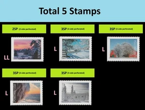 US 6038-6042 Winter Landscapes F single set 5 LL-L MNH 2025 - Picture 1 of 6