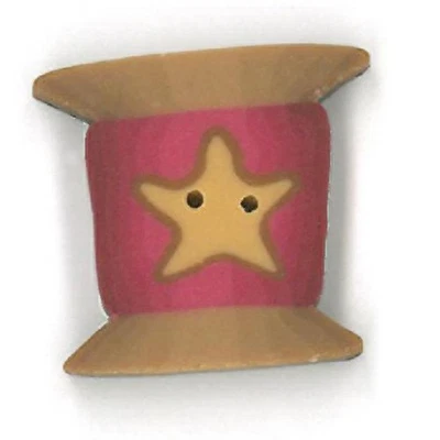 Short Red Spool 4532 Buttons by Just Another Button Company - Image 1 of 2
