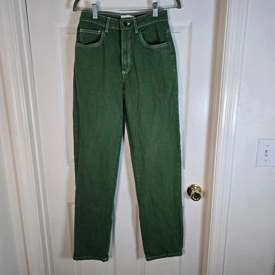 Cotton:On Green Womens Pants White Topstitching 4 - Image 1 of 4