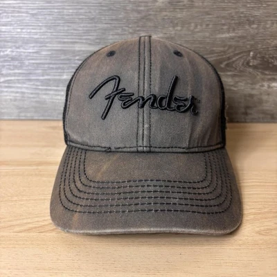 Gorra Fender Gorra Correa Trasera Negro Gris Camionero Malla Bordada Para Hombres Envejecido Foto 1 de 4