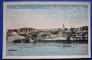 Clarksville, TN. Veduta dall'uccellino - Cartolina anni 20-30 - Foto 1 di 2