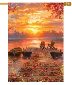 Sunset Lake House Flag - Picture 1 of 1