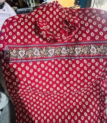 Винтажная висячая сумка для одежды Vera Bradley вилла красные бриллианты цветочный узор б/у в отличном состоянии - Изображение 1 из 4