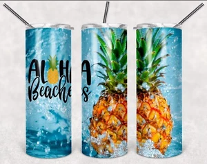 Bicchiere sottile in acciaio inox 20 oz design "Aloha Beaches" - Foto 1 di 1