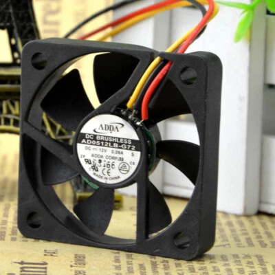 ADDA 5010 5cm 12V 0.09A AD0512LB-G72 3-wire Small Quiet Industrial Cooling Fan - Image 1 of 4