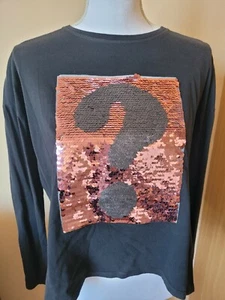 NWT ZARA girls black sequined long sleeve top size 13-14 made in Portugal - Picture 1 of 2
