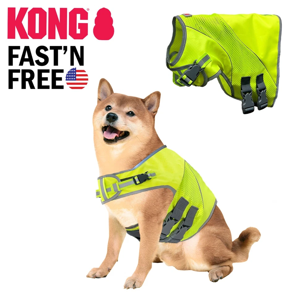 Kong Reflective Dog Vest Walking Safety Harness High Visibility Outdoor Jacket - Image 1 of 4