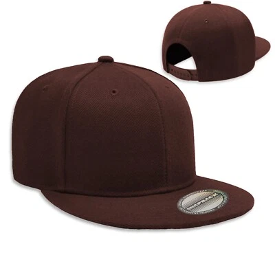 Unisex Hip Hop Adjustable Snapback Hat Flat Brim Visor Baseball Cap Plain Hats - Image 1 of 2