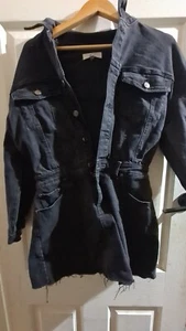 Dazie Latest Campaign Denim Black Mini Dress-Cute-Comfy-Festival-Weekend-Size 10 - Picture 1 of 5