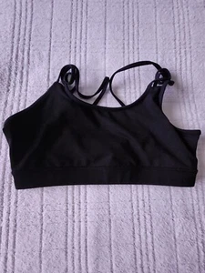 GAIAM Women’s Sz Medium Strappy Yoga Top Sports Bra Black Athletic - Picture 1 of 5