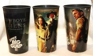 Cowboys & Aliens 2011 Collectible Cup 7-11 Super Big Gulp Daniel Craig Set of 3 - Picture 1 of 8