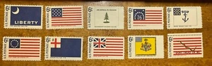 US Stamps Scott 1345-54 6c Historic Flag Series single set of 10 M/NH Fresh - Picture 1 of 1