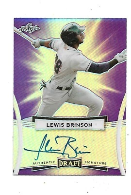 Leaf Metal Draft 2017-púrpura-autógrafo-Lewis Brinston-#14 de 15-SSP-NM Foto 1 de 2