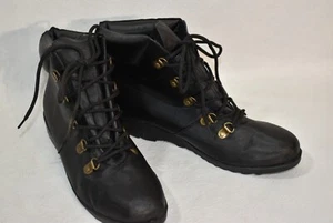 Beacon Boots Black Size 8 Lace-Up Vintage - Picture 1 of 10
