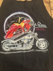 Vintage Bob Dron Design Center Black Tank Top 2XL Chopper Harley Davidson - Bild 1 von 5