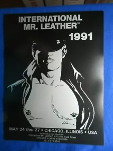 PÓSTER INTERNACIONAL MR. CUERO 17X22 ETIENNE PLATA Y NEGRO 1991 CHICAGO RARO - Imagen 1 de 1
