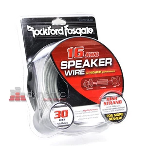 RockFord Fosgate RFWP16-30 Car 16 AWG Speaker Sub Wire 30ft. Black/Silver New - Picture 1 of 1