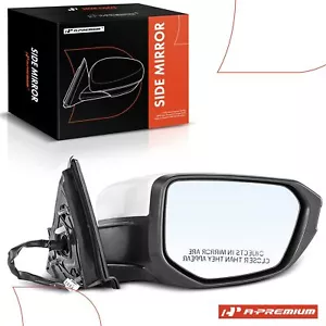A-Premium White Power Mirror w/ 3Pins Passenger Side for Honda Civic 2016-2021 - Picture 1 of 8