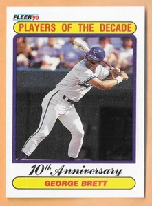 GEORGE BRETT KANSAS CITY ROYALS GIOCATORE DEL DECENNIO #621 - FLEER NM-MT 1990 - Foto 1 di 2