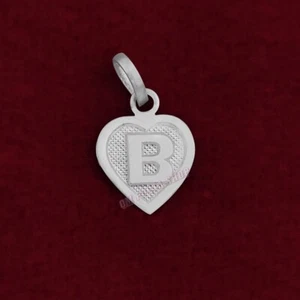 B Letter Heart Shape Pendant in Pure Silver Ompoojashop - Picture 1 of 2