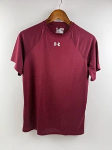 Under Armour Boy Youth Heat Gear Short Sleeve Loose Athletic Shirt Maroon XL NWT - Picture 1 of 8