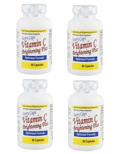 IVORY CAPS NATURAL VITAMIN C BRIGHTENING PLUS PILLS OPTIMIZED FORMULA- 4 BOTTLES - Picture 1 of 2