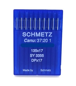10 AGUJAS MÁQUINA DE COSER INDUSTRIAL SCHMETZ 135X17 TAMAÑO #24/180 DPX17 SY3355 - Imagen 1 de 1