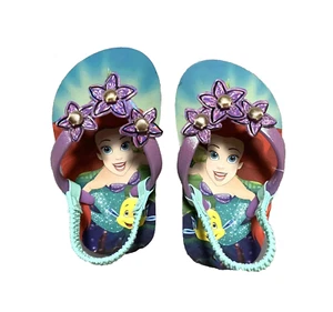 NEW Disney Little Mermaid Toddler Girls' Size 5/6 Sling-Back Flip-Flop Sandals - Picture 1 of 3